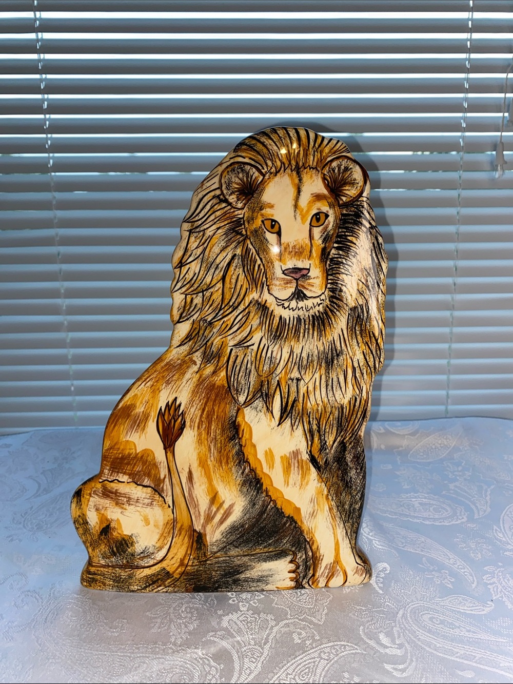 Vintage Nina's Ark Ceramic Lion Vase Planter by Nina Lyman Safari Decor